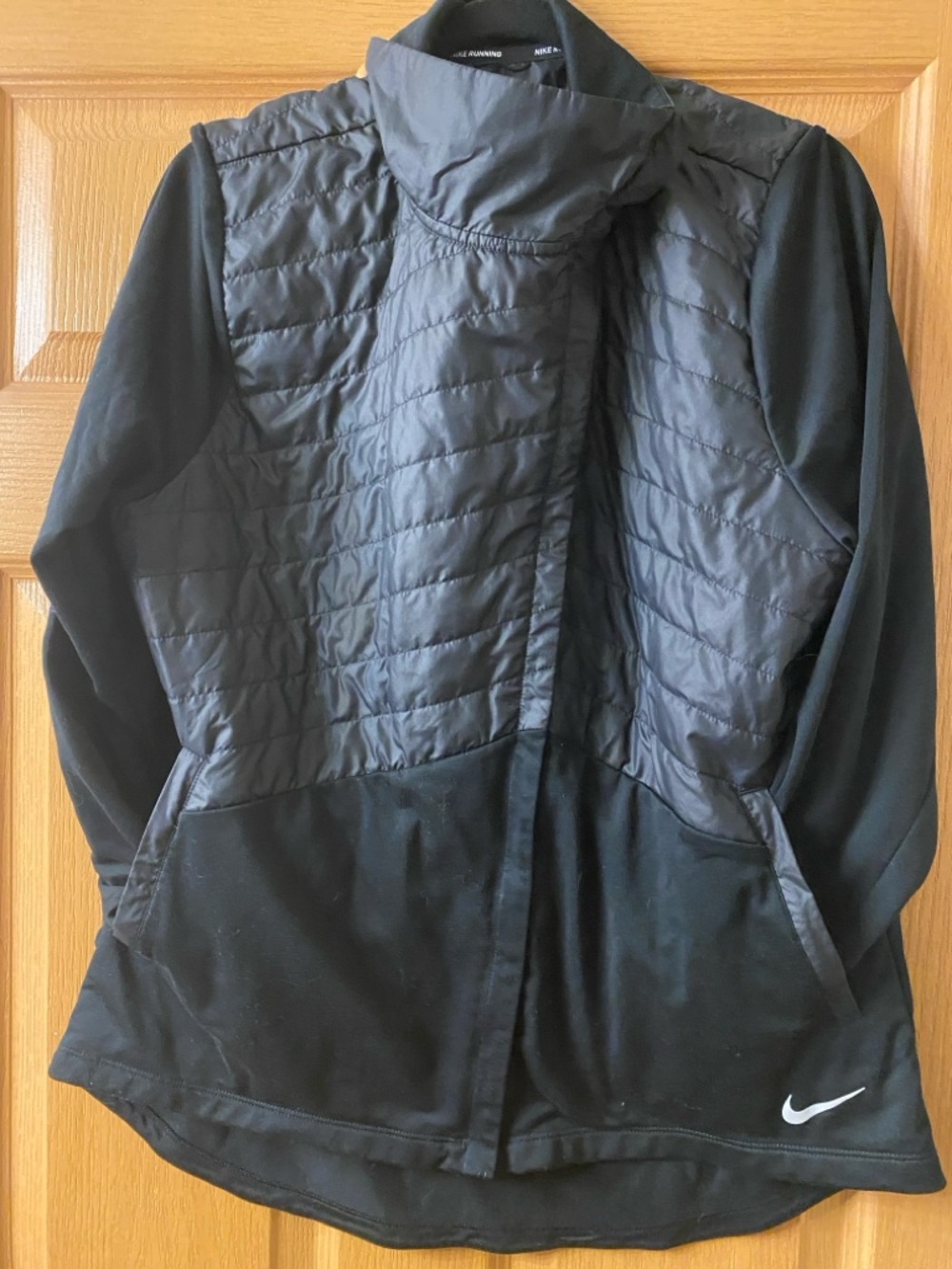 Nike Black Quilted Front Hybrid Jacket
